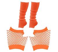 zwxqe Leg Warmers, Breathable Mesh Wearing Accessories, Nylon Short Fingerless Gloves, Retro Dance Outfit, 80s Fancy Dress Costume Accessory For Women