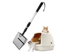 zwxqe Long Handle Cat Litter Scoop, Destacable Poop Chicken Shovel, Adjustable Fine Mesh Poop Scooper, Perfect for Multi-Cat Families and Efficient Litter Box Cleaning
