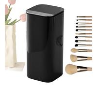 zwxqe Makeup Brush Organizer for Vanity, Automatic Lifting Brush Holder, Four Grid Storage Organizer, Beauty Tool Organizer with Lid, Cosmetic Tools Organizer, Make Up Brush Organizer with Lid