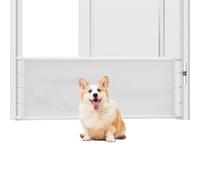 Zwxqe Mesh Retractable Dog Gate, Adjustable Indoor Safety Barrer, Wide Stairway Guard with Mesh, Weatherproof Outdoor Protector, Versatile Hallway Divider for Deck and Retractable Porch Fence