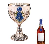 zwxqe Mini vaso de vino, mini vaso de cáliz, taza de proxeneta elegante de zinc, diseño de relieve retro de 30 ml, de gabinete de vino, regalo de boda en el bar de casa, ornamento