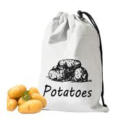 Zwxqe Onion Storage Bag, Canvas Potato Holder, Washable Sack, Drawstring Food Container, 9,84 x 14,17 pulgadas, Breathable Vegetable Bin for Fruits Grocery Kitchen and Home Organization, multicolor