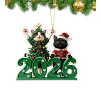 zwxqe para Espejo Retrovisor,Navidad 2D Gato Decoración Hogar 2026 Lindo - s Decorativos De Gatito Pequeño para Árbol - para Sala Dormitorio Oficina Repisa Balcón Ventana Pasillo Camioneta