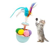 zwxqe para gatos | oscilante equilibrada con plumas | Juguete Autopropulsado Y Educativo | Reducción del Aburrimiento para Educación