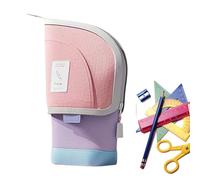 Zwxqe Pencil Case Organizer, Pouch Holder, Large Capacity Storage Bag, Multi-Functional Desk Organizer, 5,12 x 3,15 x 8,66 pulgadas, Stationery Supplies for Home Work School Accessories, rosa, Se