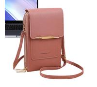 zwxqe Phone Sling Bag, Touch screen Zipper Pack, PU Leather Shoulder Pouch with Card Slot, Compact Carrier, Portable Travel Wallet for Passport and Mobile Lipstick Shopping