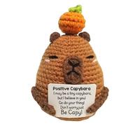 zwxqe Positive Crochet Animals, Positive Knitted Capybara Toys, 4,33 x 2,76 pulgadas - Plush hecho a mano con tarjeta Inspiracional, decoración para la habitación del escritorio de la cama