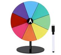 zwxqe Prize Wheel, Spin Tabletop Fortune Prize Wheel with Stand, Colorful Dry Erase Spinner with Smooth Rotation, 12 ranuras, ideal para , hogar, Wedding, graduación, carnival