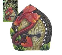 zwxqe Puerta de jardín de , puerta de para la pared - 4.7 | Resina para patio trasero, decoración de tocón de árbol, accesorios para casa de hadas con gancho para exterior, patio