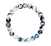 zwxqe Pulsera de piedras preciosas, natural, ajustable, de ágata azul de 7.09 pulgadas para hombres, ella, él, pareja, perfecta, al aire libre, yoga, negocios, actividades de ocio y uso diario