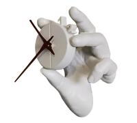 zwxqe Reloj de pared 3D, reloj 3D, decoración de pared, soporte en forma de mano, movimiento silencioso, decoración de proyectos de manualidades para cocina, hogar, dormitorio, cafeterías, estudios