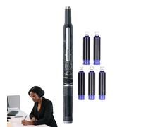 zwxqe Retractable Fountain Pen, Transparent Barrel Pen Set, 7.09x1.18x1.18 inches 0.38mm Fine Nib Writing Tool, Smooth Ink Flow Stationery, Ideal for Journaling and Drawing Layout