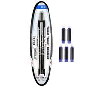zwxqe Retractable Fountain Pen, Writing Tool Fountain with 5 Ink Cartridges, 0.38mm Fine Nib Sturdy Stationery for Calligraphy Doodling Journaling Note Taking School Supplies