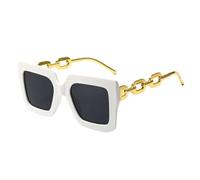 Zwxqe Retro Sunglasses, UV Protection Sunglass, Stylish Sunshade Eyewear, Outdoor Glasses, Fashionable UV Blocking Accessory for Camping Travel and Everyday Sunny Adventures, 31 g, White Frame Gray