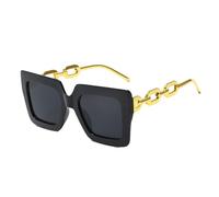 Zwxqe Retro Sunglasses, UV Protection Sunglass, Stylish Sunshade Eyewear, Outdoor Glasses, Fashionable UV Blocking Accessory for Camping Travel and Everyday Sunny Adventures, 31 g, Black Frame Gray