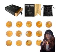 zwxqe Runes Set, Divination Stones, Spiritual Tools with Guide Book and Pouch, Natural Symbolic Stones, Ideal for Altar Paganism Rituals Meditation Witchery Decoration