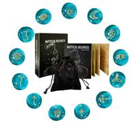 zwxqe Runes Set, Divination Stones, Spiritual Tools with Guide Book and Pouch, Natural Symbolic Stones, Ideal for Altar Paganism Rituals Meditation Witchery Decoration