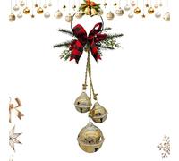 zwxqe Rustic Christmas Bell Ornaments, Christmas Tree Hanging Decorations, Seasonal Festive Bowknot, Bells Garland for Home, Front Door, Wall, Mantle, Wedding, New Year, Winter Holiday