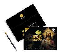 zwxqe Scratch Off Art, Jesus Painting Kit, Scratchboard Craft Set, Arts Activity Kids Adults, Fun Gift for Friends Men Women Birthday Teens Age 3 and Up, 16.26x11.54 inches
