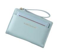 zwxqe Short Wallet | Zipper Purse | Cash Wallet, Notes Zippered Wallet, Laced Card Holder, Compact Zipper Coin Purse, Lightweight Wallet with Lanyard, Wallet for Important Notes, azul, Se référer au
