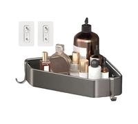 zwxqe Shower Shelf, Wall Mounted Bathroom Rack, Anti Slip Organizer, Triangular Storage Holder, Space Saving for Apartment Home Bathtub and Daily Shower Essentials, Aluminum Alloy