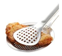 zwxqe Skimmer Slotted Spoon, 2 en 1 Stainless Steel Sieve Spoon for Cooking, Metal Tong Skimmer Ladle, Fry Oil Mesh Strainer with Cómodo Grip for Kitchen Use