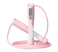 zwxqe Skipping Ropes for Adults, Fitness Equipment, Adjustable Handles Silicone Workout Ejercise, Portable Home Gym Accessories, 9,19 ft Skipping Rope with Counter for Training, Pink