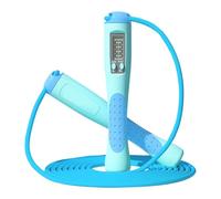 zwxqe Skipping Ropes for Adults, Fitness Equipment, Adjustable Handles Silicone Workout Ejercise, Portable Home Gym Accessories, 9,19 ft Skipping Rope with Counter for Training, Blue