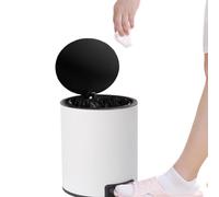Zwxqe Stainless Steel Trash Can, Slow Close Basura Bin, Silent Closing Trash Bin, Step-Open Kitchen Trash Can, Modern Bathroom Waste Bin, Odor-Protected Trash Can, Silent Lid Basura Can