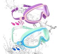 zwxqe Swimming Goggles, Kids Swim Eyewear, Anti-Fog UV Protection Glasses, No-Leak Water Gear, Comfortable Fit with Clip for Diving Snorkeling Beach Pool Summer Use, 6.5x2.56 inches