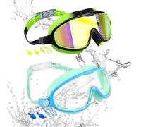 zwxqe Swimming Goggles, Kids Swim Eyewear, Anti-Fog UV Protection Glasses, No-Leak Water Gear, Comfortable Fit with Clip for Diving Snorkeling Beach Pool Summer Use, 6.5x2.56 inches