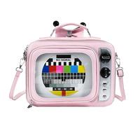 zwxqe Television Backpack Bag, Cartoon Style Bag, Large Capacity Backpack, Outdoor Travel , Teen Gift, School Shoulder Pack, TV Screen, Daily Commute, rosa, Se référer au descriptif, Consulte