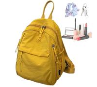 zwxqe Travel Backpack, Lightweight Bookbag, All-Purpose Organizer Pack for Daily Work School Commute Hiking Trips, Compact Carry-On Storage Bag with Pockets Men Women Airplane, amarillo, Se référer au