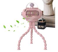 zwxqe Ventilador de cochecito, dispositivo de refrigeración de pulpo, ventilador de mano, enfriador de velocidad ajustable recargable, clip flexible portátil para guardería, tienda de campaña