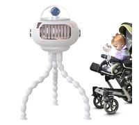 zwxqe Ventilador de cochecito, dispositivo de refrigeración de pulpo, ventilador de mano, enfriador de velocidad ajustable recargable, clip flexible portátil para guardería, tienda de campaña