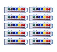 Zwxqe Water Colors Paint Adult Set, 10x Heart Shaped Water Color Set, Kit de pintura de pintura, Washable Watercolor con Brush, suministros de arte, clases School Exchange, Watercolor Painting Kit