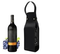 zwxqe Wine Tote, PU Leather Wine Holder, Wine Carrying Case, Wine Bottle | Carrier, Liquor Bottle Carrier, Travel Wine Bag, Wine Carrier with Handle, Carry- Wine Pouch, Stylish Wine Tote, Negro , Se