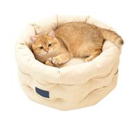zwxqe Winter Warm Cat Nest - Raised Edge Sofa Couch Design for Enhanced Comfort and Security, Soft Washable with Plush Fabric, Round Pet Bed for Dogs, Cats, Christmas, Winter, Indoor, Outdoor Use