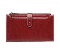 zwxqe Women RFID Card Holder Wallet | Retro Purse for Cards | Multi Card Case Wallet, Large Capacity Wallet, Business Card Holder Wallet, Cell Phone Card Wallet, Photographs Wallet Holder, Wine Red