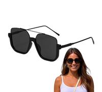 Zwxqe Womens Sunglasses, Summer Vintage Fashion Sunglasses, UV Protection Sun Glasses, 5,67 x 2,2 pulgadas Polarized Double Bridge Eye Protector para mujeres, hombres y actividades de viaje al aire