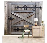 Zwyhyp - Papel pintado, puerta de madera, póster de pared personalizado 3D para sala de estar, dormitorio infantil, decoración de pared, pared moderna, 400 x 280 cm