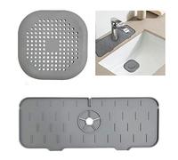 ZWZNBL 1 bandeja de silicona para grifo de fregadero de cocina, baño, protector contra salpicaduras con 1 filtro para fregadero