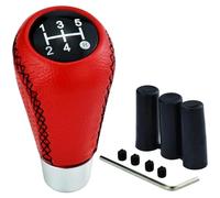 ZXAJDWNU Pomos Palanca Coche Cambios para Volvo C30 S80L C70 V50 S40, Universal 5 Velocidad Cuero Manual Pomo Palanca Cambio Cubierta Antideslizante con 8/10/12mm Adaptador,D/Red Black Line
