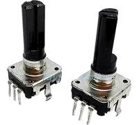 ZXAOMMBEA Switch codificador 5pcs EC12 Codificador rotatorio RE12 360 Codificación de Audio Grado 3pin 24 Posición sin el botón Push del Interruptor Longitud la manija 20 mm