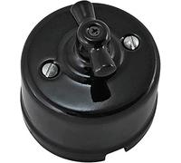 ZXAOMMBEA Switch codificador Retro rotativo Vintage luz de Interruptor Negro Color 220V 10A for decoración doméstica(Noir)