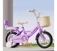 Zxarunas Coche sin Pedal Bicicleta Infantil For Niñas De 12 A 20 Pulgadas, con Serpentinas, Timbre Y Cesta, Asiento Trasero Y Barandilla, Pedales. Twister Coche(Pink1,16inch)