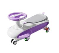 Zxarunas Coche sin Pedal Coche de Juguete for Montar con música, luz, Columpio, antivuelco, for niños de 3 años en adelante, en Interiores y Exteriores Twister Coche(Lila)