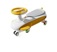 Zxarunas Coche sin Pedal Coche de Juguete for Montar con música, luz, Columpio, antivuelco, for niños de 3 años en adelante, en Interiores y Exteriores Twister Coche(Geel)