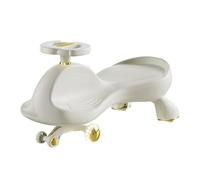 Zxarunas Coche sin Pedal Coche oscilante for niños con Ruedas Intermitentes silenciosas, Juguetes antivuelco for Interior y Exterior Twister Coche(Beige)