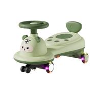 Zxarunas Coche sin Pedal Ride On Wiggle Car con Flash Wheel Scooter for niños Juego de Juguetes deslizantes mecedores for niños y niñas for Jugar en Interiores y Exteriores Twister Coche(Groen)